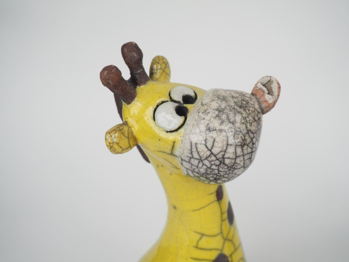 Ecole française XXème.  Suite de 5 animaux en céramique émaillée. H. 1