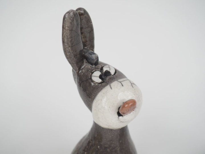 Ecole française XXème.  Suite de 5 animaux en céramique émaillée. H. 1