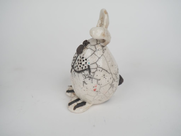 Ecole française XXème.  Suite de 5 animaux en céramique émaillée. H. 1