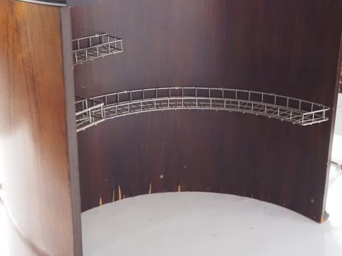 Bar Art Déco en bois bois laqué et métal chromé, plateau à l'imitation