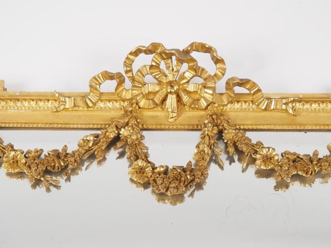 Miroir 1900 fin XIXème début XXème de style Louis XVI en bois et stuc 