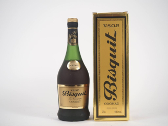 Vente aux enchères 1 BOUTEILLE COGNAC FINE CHAMPAGNE V.S.O.P BISQUIT - COFFRET 