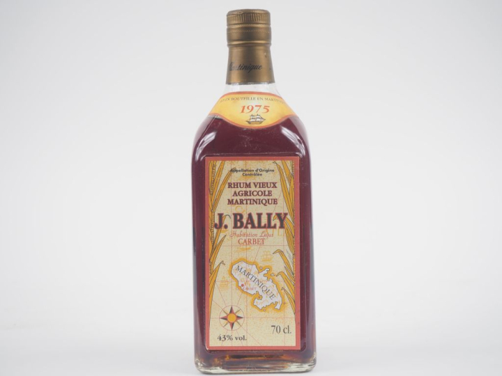 1 BOUTEILLE RHUM J. BALLY 43% - 1975 - NIVEAU LÉGÈREMENT BAS 