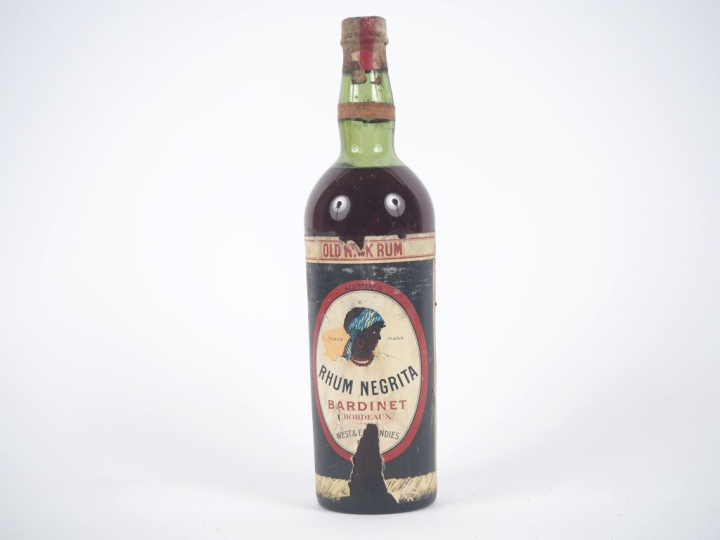 1 VIEILLE BOUTEILLE RHUM NEGRITA BARDINET  - NIVEAU LÉGÈREMENT BAS/EA 