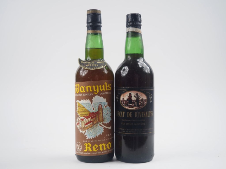 2 BOUTEILLES VDN : 1 BANYULS RENO / 1 MUSCAT DE RIVESALTES 