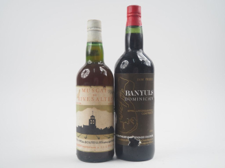 Vente aux enchères 2 BOUTEILLES VDN : 1 BANYULS DOMINICAIN DOM PRIEUR / 1 MUSCAT DE RIVES