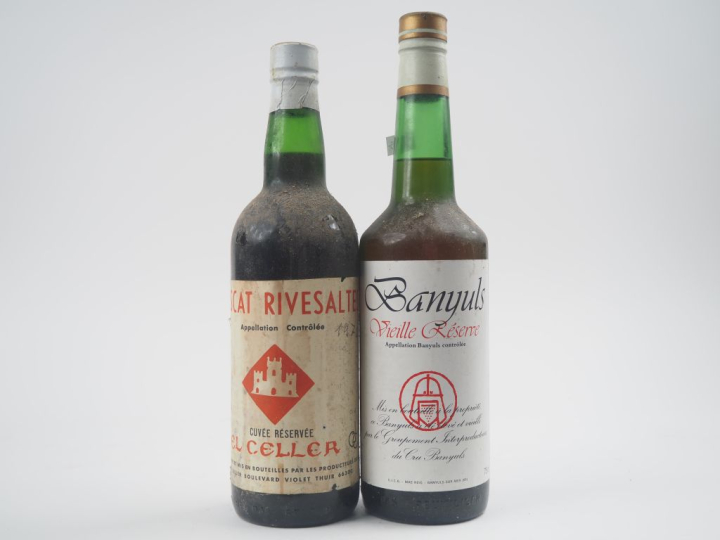 2 BOUTEILLES : 1 BANYULS 'VIEILLE RÉSERVE' / 1 MUSCAT RIVESALTES 'CUVÉ