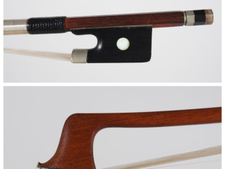 Vente aux enchères Archet de violon François Lotte monté maillechort, certificat de Franc