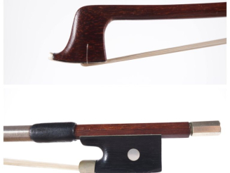 Vente aux enchères Archet de violon d'étude en bois exotique. Poids. 67 g (bon état, écla
