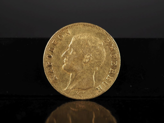 Vente aux enchères Pièce de 40 Francs or, Napoléon Empereur, 1806-A. FRAIS ACHETEURS 10% 