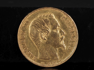 Vente aux enchères Pièce de 20 Francs or, Napoléon III Empereur, 1853-A.  FRAIS ACHETEURS