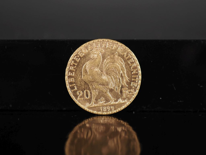 Pièce de 20 Francs or, République Française, 1899. FRAIS ACHETEURS 10%