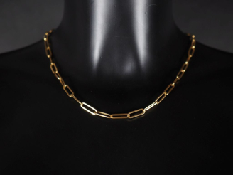 Vente aux enchères Collier souple en or jaune 750, maille forçat ovale.  Long. 47 cm Poid