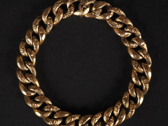 Vente aux enchères Bracelet souple en or jaune 750, maille gourmette. Larg. 0,9 cm  Long.