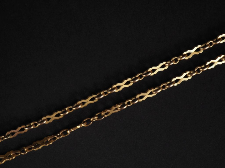 Collier souple en or jaune 750, maille fantaisie.  Long. 51,5 cm Poids