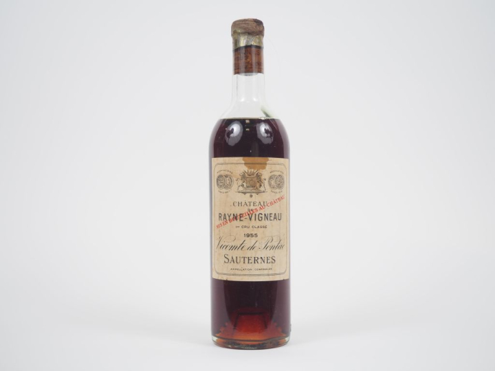 1 BOUTEILLE CHÂTEAU RAYNE VIGNEAU 1er CC SAUTERNES - 1955 - MEP/ET 