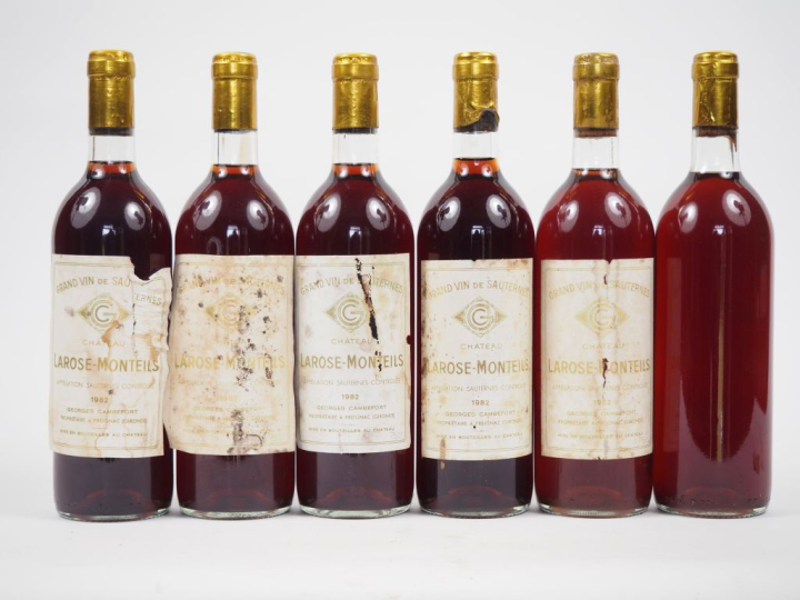 6 BOUTEILLES CHÂTEAU LAROSE MONTEILS SAUTERNES - 1982 - BG/ET/EA/1 BOU