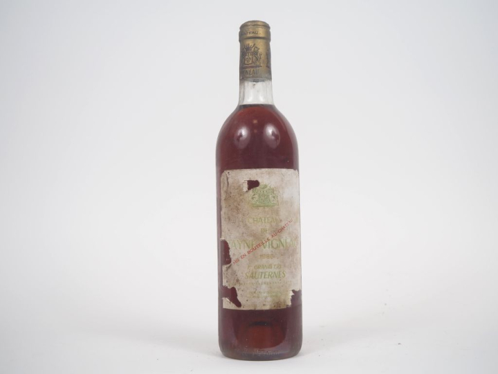 1 BOUTEILLE CHÂTEAU RAYNE VIGNEAU 1er CC SAUTERNES - 1986 - BG/ETA 