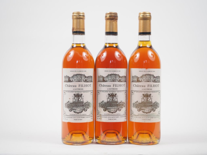 3 BOUTEILLES CHÂTEAU FILHOT 1er CC SAUTERNES - 1989 - 1 BG 