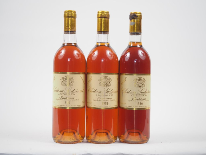 3 BOUTEILLES CHÂTEAU SUDUIRAUT 1er CC SAUTERNES - 1989 - 1 BG 