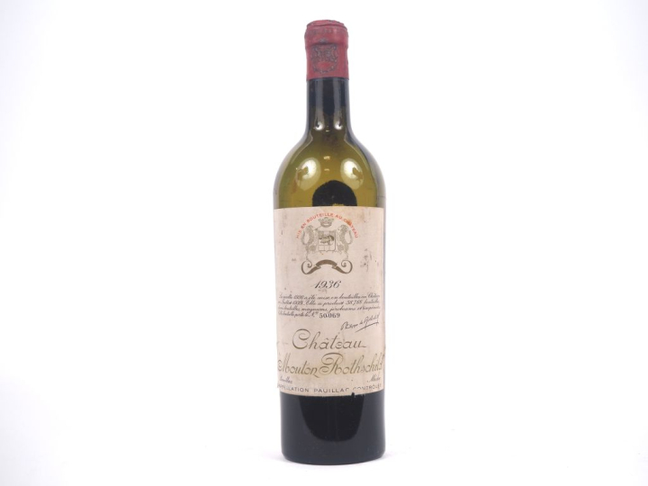 1 BOUTEILLE CHÂTEAU MOUTON ROTHSCHILD 1er GCC PAUILLAC - 1936 - GRANDE