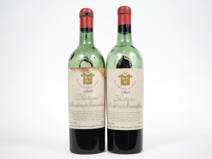 2 BOUTEILLES CHÂTEAU MOUTON D'ARMAILHAC PAUILLAC - 1938 - GRANDE VIDAN