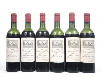 Vente aux enchères 6 BOUTEILLES CHÂTEAU DE PEZ ST ESTÈPHE - 1955 - 2 MEP/4 VIDANGE 