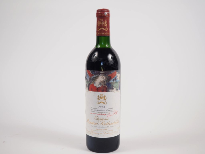 1 BOUTEILLE CHÂTEAU MOUTON ROTHSCHILD 1er GCC PAUILLAC - 1985 - LB/ÉTI