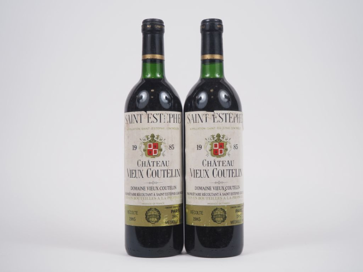 2 BOUTEILLES CHÂTEAU VIEUX COUTELIN ST ESTÈPHE - 1985 - BG 