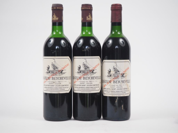3 BOUTEILLES CHÂTEAU BEYCHEVELLE GCC ST JULIEN - 1985 - 1 LB-HEP/2 HEP