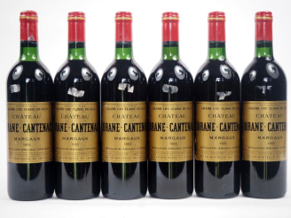 Vente aux enchères 6 BOUTEILLES CHÂTEAU BRANE CANTENAC GCC MARGAUX - 1985 - 1 BG/4 BG-LB/