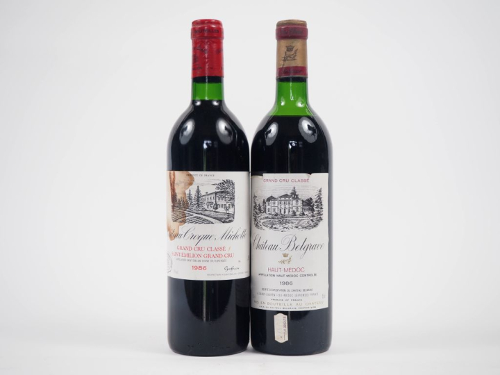 2 BOUTEILLES DE 1986 : 1 CHÂTEAU CROQUE MICHOTTE GCC ST ÉMILION ET - 1