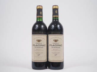Vente aux enchères 2 BOUTEILLES CHÂTEAU PLAGNAC CB MÉDOC - 1987 - 1 BG