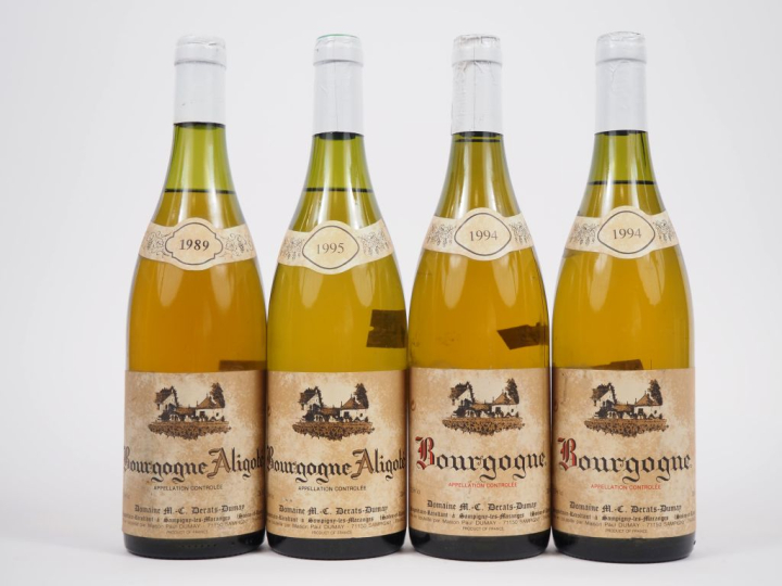 4 BOUTEILLES DOMAINE M.C. DERATS DUMAY : 2 BOURGOGNE ALIGOTÉ (1989/199