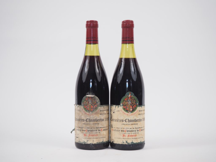 2 BOUTEILLES LATRICIÈRES CHAMBERTIN TASTEVINAGE FAIVELEY - 1980 - 1 à 