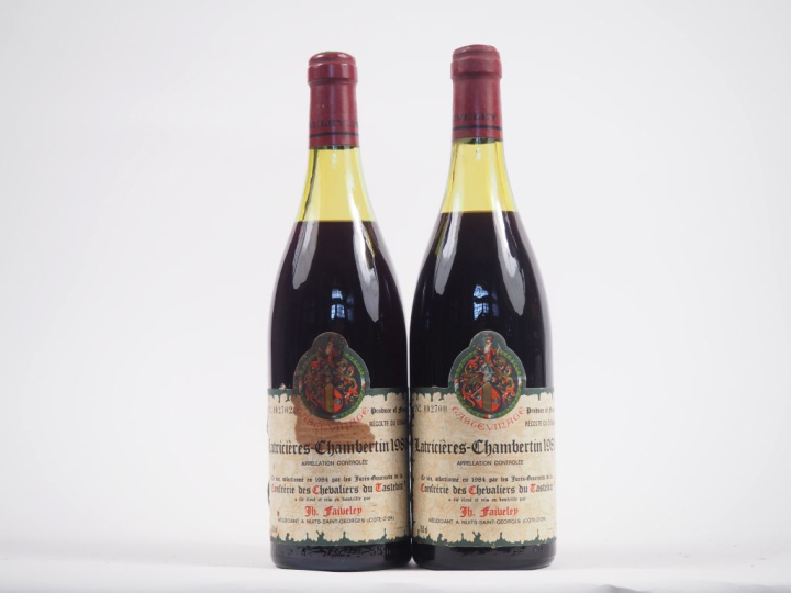 2 BOUTEILLES LATRICIÈRES CHAMBERTIN TASTEVINAGE FAIVELEY - 1980 - 1 à 