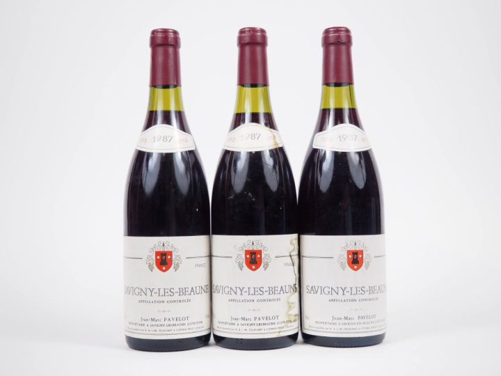 3 BOUTEILLES SAVIGNY LES BEAUNE JEAN MARC PAVELOT - 1987 - 1 ET 