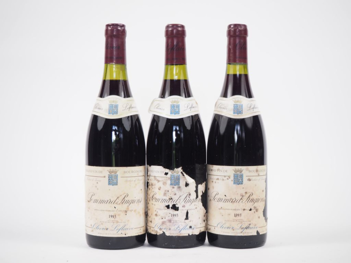 3 BOUTEILLES POMMARD 1er CRU RUGIENS OLIVIER LEFLAIVE - 1993 - 2 ETA