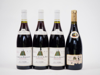 Vente aux enchères 4 BOUTEILLES CORTON GC PIERRE ANDRÉ : 1 POUGETS  1999 - 1 CLOS DU ROI 