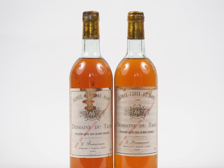 2 BOUTEILLES DOMAINE DU TICH SAINTE CROIX DU MONT - 1986 - LB/ET/CAPSU