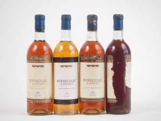 Vente aux enchères 4 VIEILLES BOUTEILLES MONBAZILLAC "LA BERGERIE" BARON PHILIPPE DE ROTH