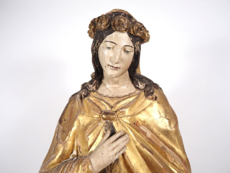 Vente aux enchères Grande sculpture fin XVIIIème début XIXème en bois sculpté et doré et 