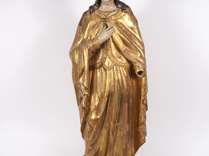 Grande sculpture fin XVIIIème début XIXème en bois sculpté et doré et 