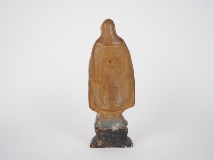 Santibelli XIXème en terre cuite polychrome "Sainte femme présentant l