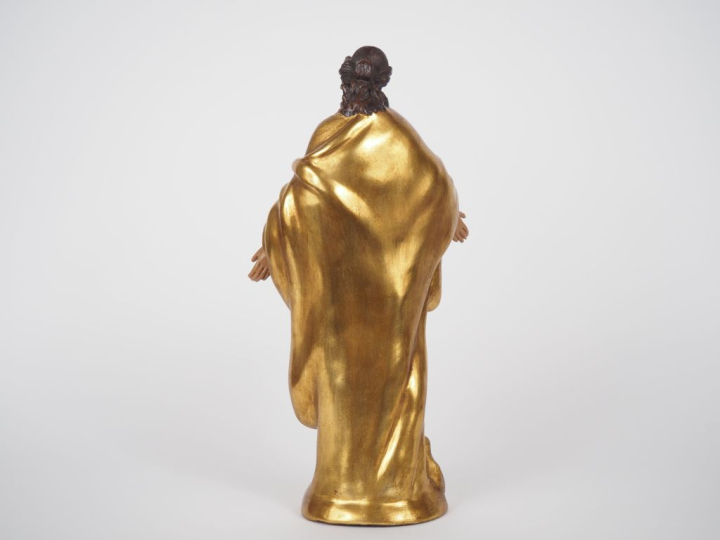 Sujet XXème en terre polychrome et dorée "Sainte Vierge écrasant le se