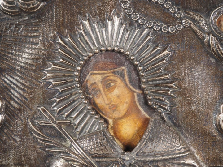 Icône de sainte Kyriaki.  Grèce, XIXe siècle.  Sainte Kyriaki (sainte 
