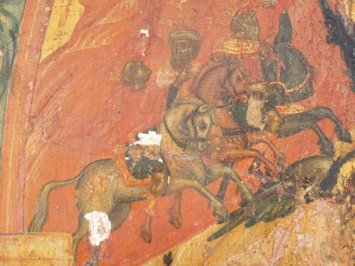 Icône de la Nativité.  Grèce, fin XVIII - début XIXe siècle.  Tempera 
