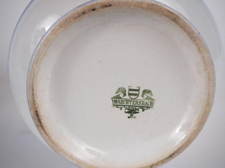 Paire de pots couverts en porcelaine marqués "Riz" et "Tapioca", décor