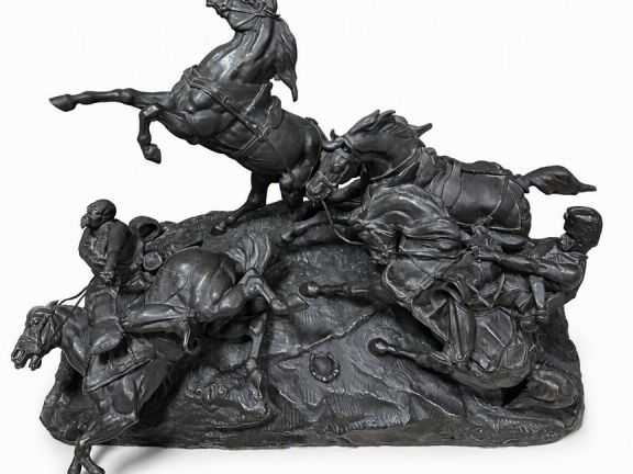 Emmanuel de SANTA COLOMA.  Spectaculaire groupe en bronze à patine bru