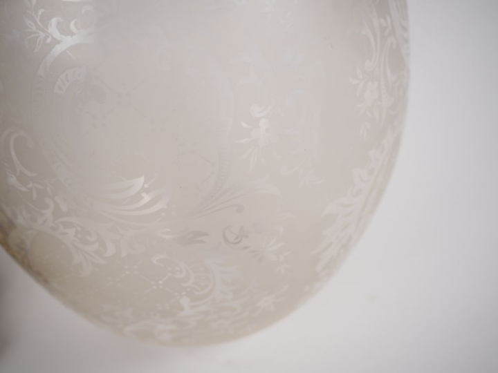Paire de lampes à pétrole en faience de Gien, décor de style Renaissan
